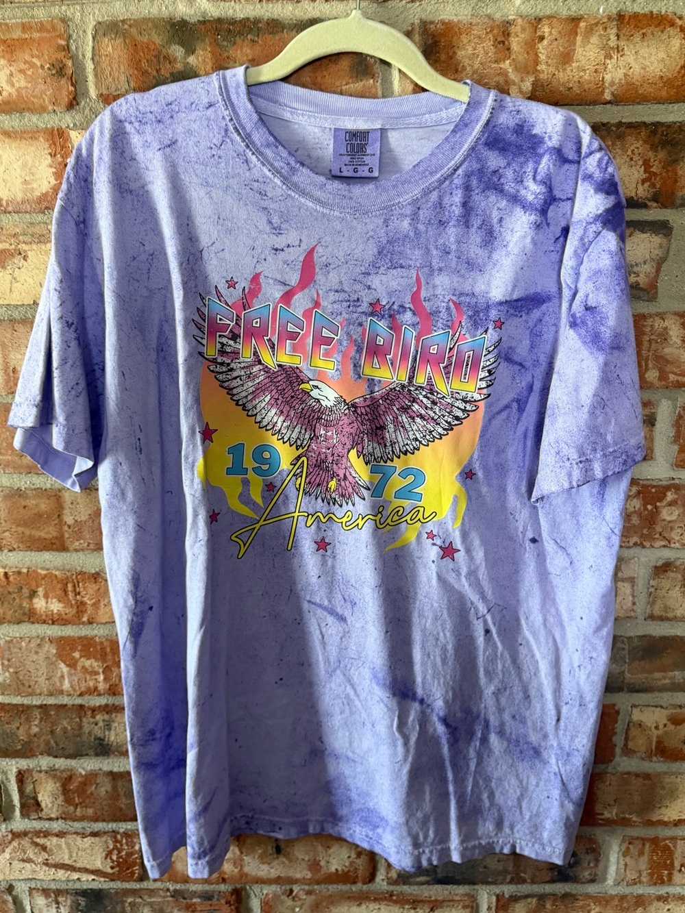 Comfort Colors purple color blast Tie-Dye "Free Bird" Graphic Tee